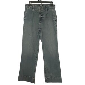 Express Denim Jeans Women 8R High Rise Wide Leg Medium Wash Pleated Boho Trendy